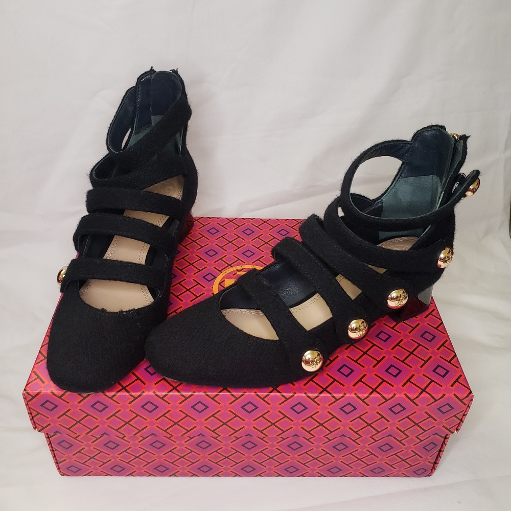 Tory burch wool heels